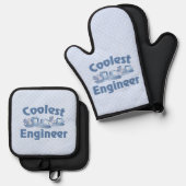 Coolste ingenieur ovenwant & pannenlap set (Voorkant / Achterkant)