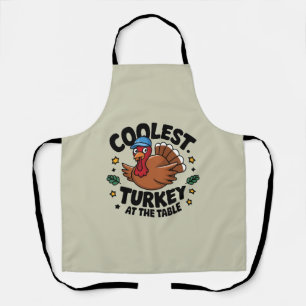 Coolste kalkoen aan tafel Thanksgiving-diner Schort