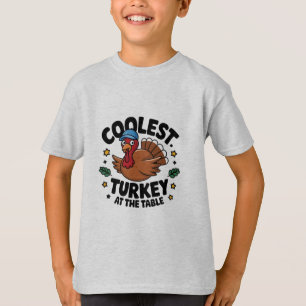 Coolste kalkoen aan tafel Thanksgiving-diner T-shirt
