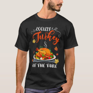 Coolste kalkoen aan tafel Thanksgiving herfst gero T-shirt