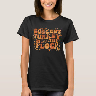 Coolste kalkoen in de kudde bloemrijke Thanksgivin T-shirt