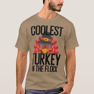 Coolste kalkoen in de kudde Thankgiving-noviteitss T-shirt