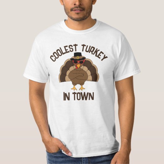 Coolste kalkoen in de stad Thanksgiving cool fun T-shirt (Voorkant)