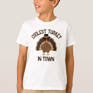 Coolste kalkoen in de stad Thanksgiving cool fun T-shirt