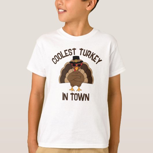 Coolste kalkoen in de stad Thanksgiving cool fun T-shirt (Voorkant)