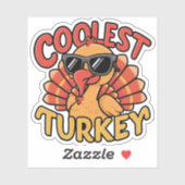 Coolste Kalkoen Kinderen Thanksgiving Sticker (Vel)