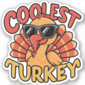 Coolste Kalkoen Kinderen Thanksgiving Sticker (Voorkant)