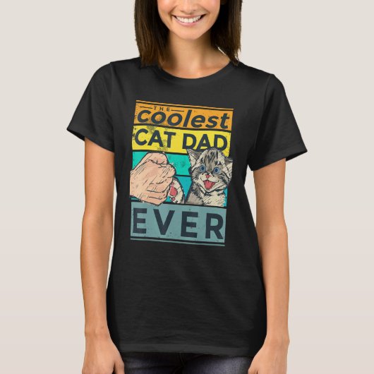 coolste kat papa ooit stoot vuist t-shirt (Voorkant)