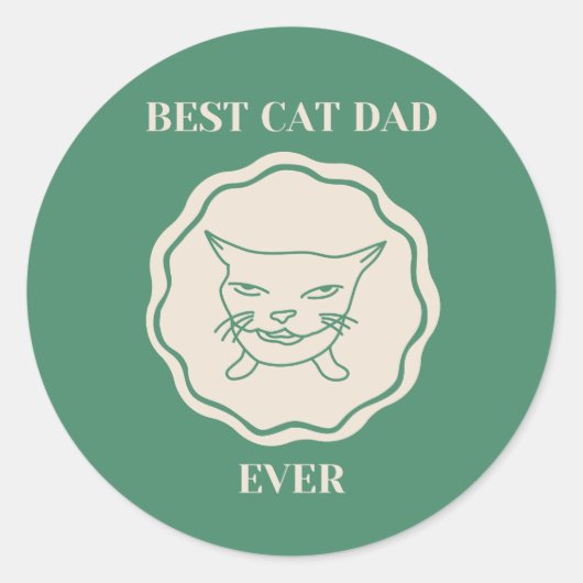 Coolste kattenvader ooit  ronde sticker (Voorkant)