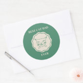 Coolste kattenvader ooit  ronde sticker (Envelop)