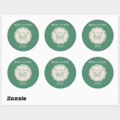 Coolste kattenvader ooit  ronde sticker (Vel)