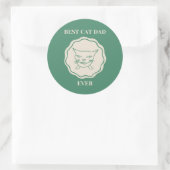 Coolste kattenvader ooit  ronde sticker (Tas)