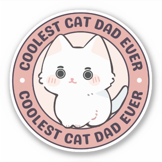 COOLSTE KATTENVADER OOIT STICKER (Voorkant)