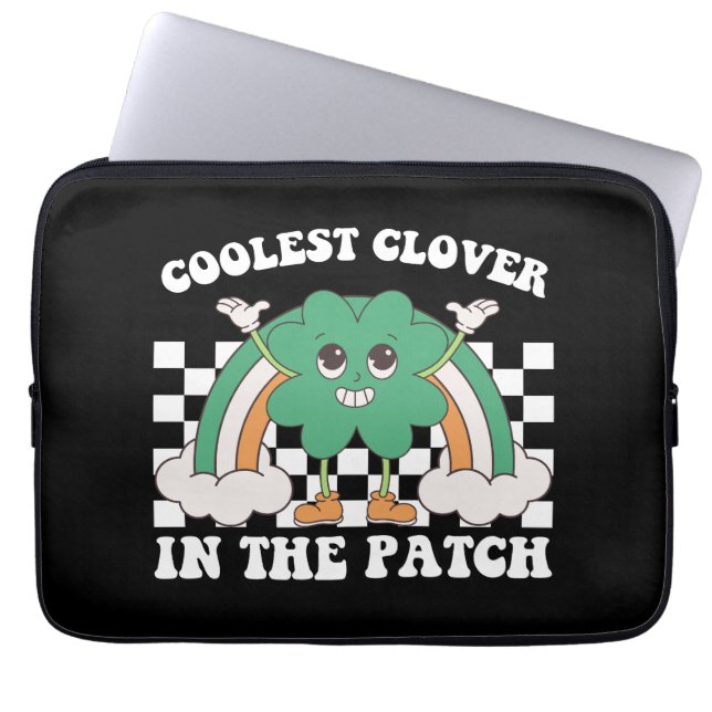 Coolste klaver in de patch St Patrick's Day Laptop Sleeve (Voorkant)