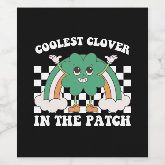 Coolste klaver in de patch St Patrick's Day Wijn Etiket (Enkel label)
