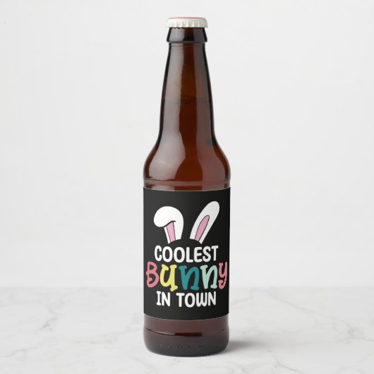 Coolste konijn in de stad paashaas konijn bier etiket (Voorkant)
