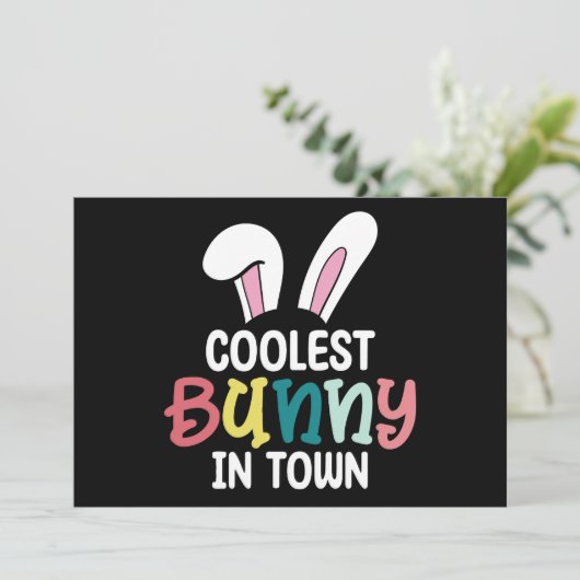Coolste konijn in de stad paashaas konijn kaart (Staand voorkant)