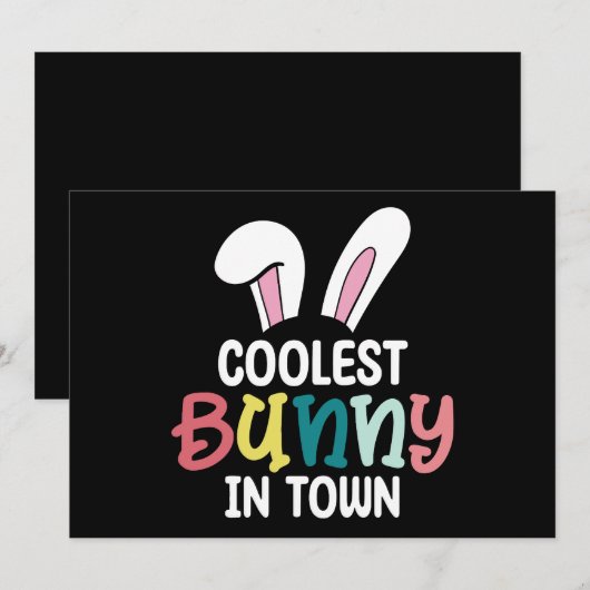 Coolste konijn in de stad paashaas konijn kaart (Voorkant / Achterkant)