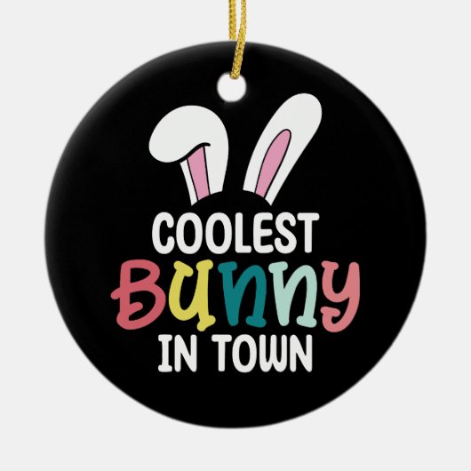 Coolste konijn in de stad paashaas konijn keramisch ornament (Voorkant)