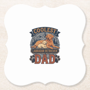 Coolste Labrador Retriever Vader Hond Berg Poot Af Kartonnen Onderzetters