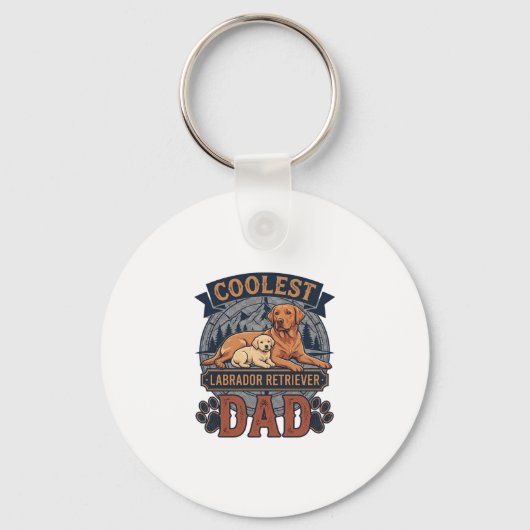 Coolste Labrador Retriever Vader Hond Berg Poot Af Sleutelhanger (Voorkant)