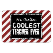 Coolste leraar ooit krijtbord rode strepen A04A Magneet (Horizontaal)