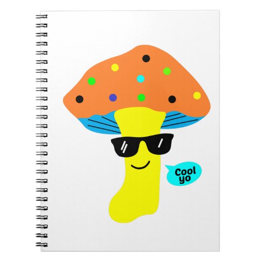 coolste leuke paddenstoel met bril notitieboek (Voorkant)