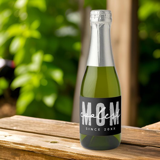 Coolste mam sinds 20XX moderne eenvoudige preppy Sparkling Wijnetiket