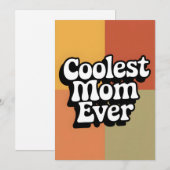 Coolste Moeder Ooit Retro Groovy Moederdag Kaart (Voorkant / Achterkant)