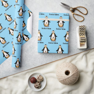 Coolste Moeder Pinguïn Familie Design Cadeaupapier