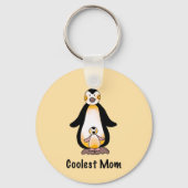 Coolste Moeder Pinguïn Familie Design Sleutelhanger (Voorkant)