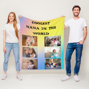 Coolste Nana ter Wereld  6  familiefoto's Fleece Deken