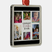 Coolste oma ooit multi-foto collage leuk cadeau metalen ornament (Rechts)