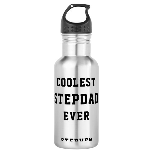 Coolste Oom Ever Typografie Persoonlijke Papa Waterfles (Voorkant)