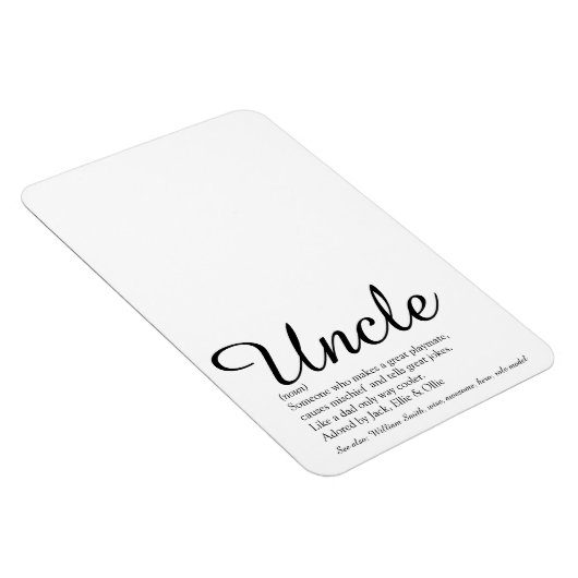 Coolste Oom Ooit, Funcle Definitie Script Magneet (Rechterzijde)