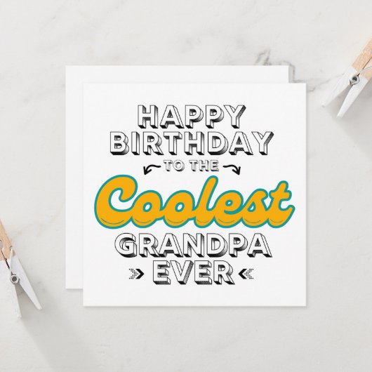 Coolste Opa Ooit, Gefeliciteerd Opa Kaart (Voorkant / Achterkant in situ)