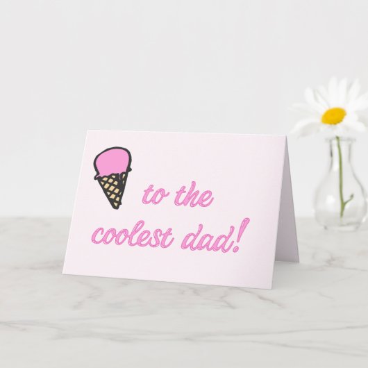 Coolste pa! Leuke Ice Cream Cone Vaderdag Kaart (Kleine Plant)