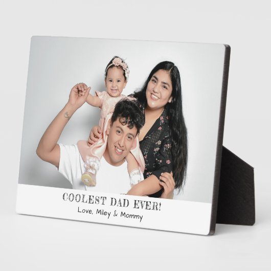 Coolste Papa Ooit Foto Vaderdag Herinneringen Cade Fotoplaat (Zijkant)