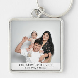 Coolste Papa Ooit Foto Vaderdag Herinneringen Cade Sleutelhanger