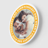 Coolste papa ooit moderne aangepaste foto grote klok (Hoek)