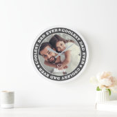 Coolste papa ooit moderne aangepaste foto grote klok (Huis)