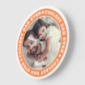 Coolste papa ooit moderne aangepaste foto grote klok (Hoek)