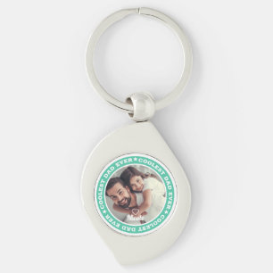 Coolste papa ooit moderne aangepaste foto sleutelhanger