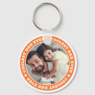 Coolste papa ooit moderne aangepaste foto sleutelhanger