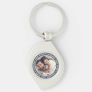 Coolste papa ooit moderne aangepaste foto sleutelhanger