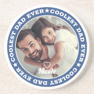 Coolste papa ooit moderne aangepaste foto zandsteen onderzetter