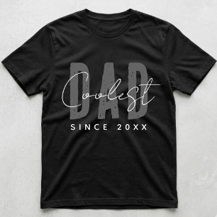Coolste Papa Sinds 20XX Modern Grappig Eenvoudig P T-shirt