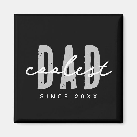 Coolste papa sinds 20XX moderne eenvoudige preppy Magneet (Voorkant)