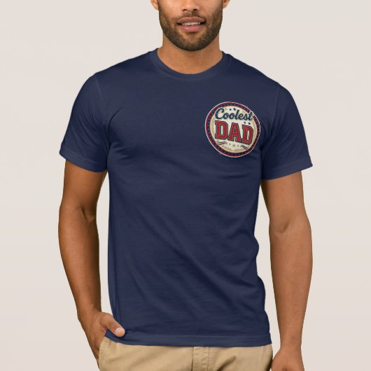 Coolste Papa Vintage Crest T-shirt (Voorkant)