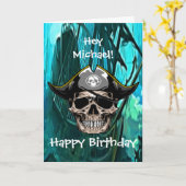 coolste piraten verjaardagskaart kaart (Gele Bloem)